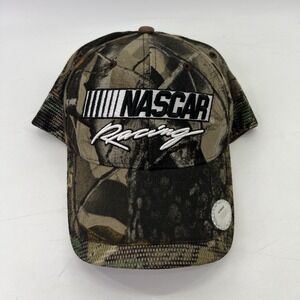 Nascar Mossy Oak Camo Mesh Trucker Hat Cap Adjustable Gorp Streetwear Grunge